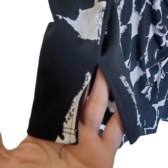 New York & Co. Silky Feel Black White XL Dress - Picture 9 of 13